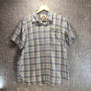 Dakota Grizzly Men's Plaid Western Medium Shirt Pocket Button Up Short Sleeve